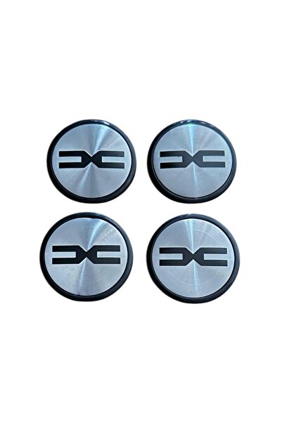 MAF Set 4 wheel caps 59mm exterior, 55mm interior Dacia DC silver compatible/replacement alloy rims