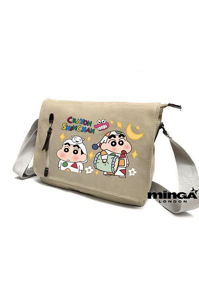 Minga London Beige Animation3 Messenger Bag - Minga London