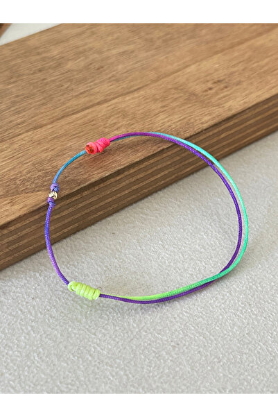 Rupen Kraft 14 Ayar Altın Dorikalı Ebruli İpli Renganrenk Altın Halhal