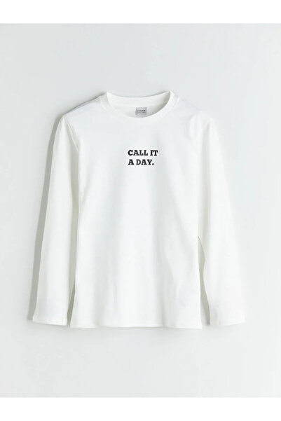 LC Waikiki Lcw Kids Ecru Crew Neck Boy T-Shirt