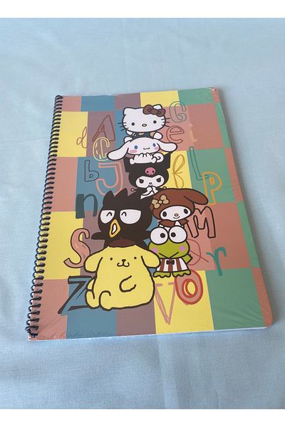 tiny wood Hello Kitty and Friends Licensed A4 Lined 80 Sheets Spiral Cardboard Cover School Notebook