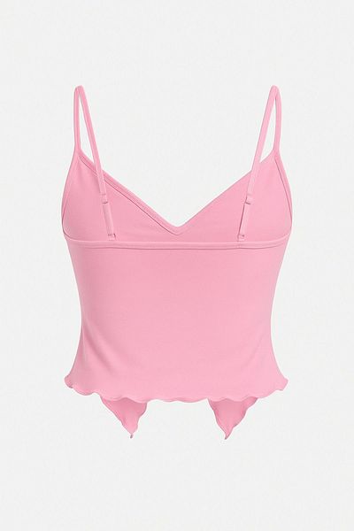 MEREN LİKE YOUR SYLE Pink Front Twist Thin Strap Alaçatı Crop