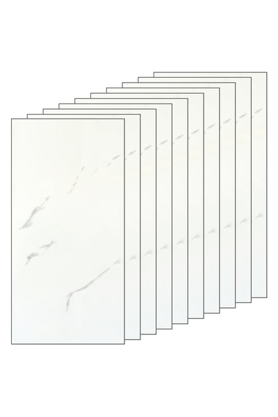 Teno Set of 80x Premium 3D Teno® Marble Wallpaper, coverage area 14.4 sq m, 30x60 cm, white