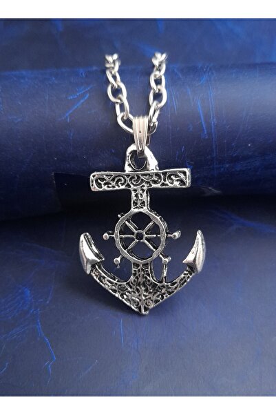 E&F Takı Necklace Mariner Premium Anchor Design Men's Necklace