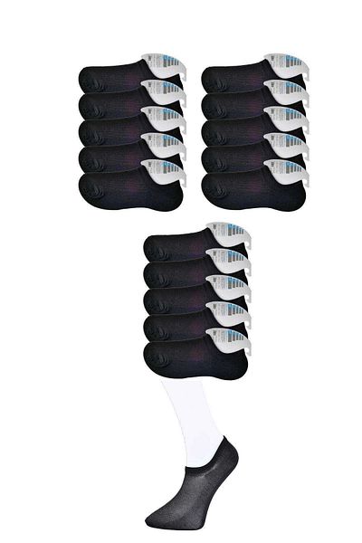 PRATİKOBA Black Men's Invisible Socks 15 pairs