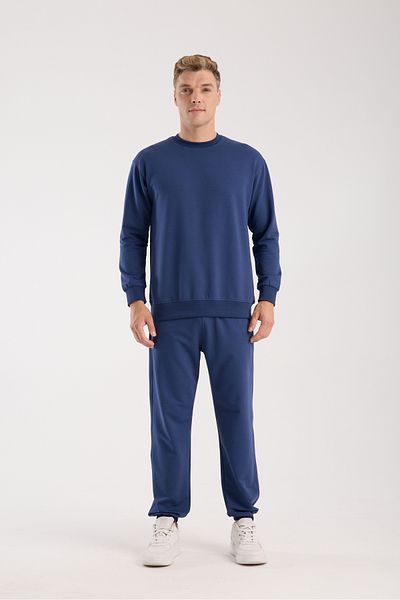 kaphone 10 Men's 0 Collar Oversize Leg Elastic Cotton Tracksuit Set