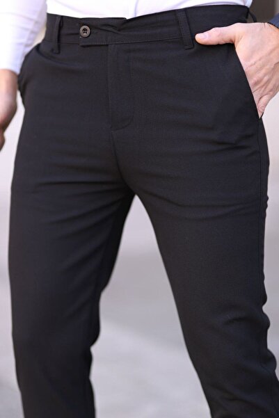 wamoss Yeni Sezon Slim Fit Kemerli ve Dilli Kapamalı Keten Pantolon Dil11