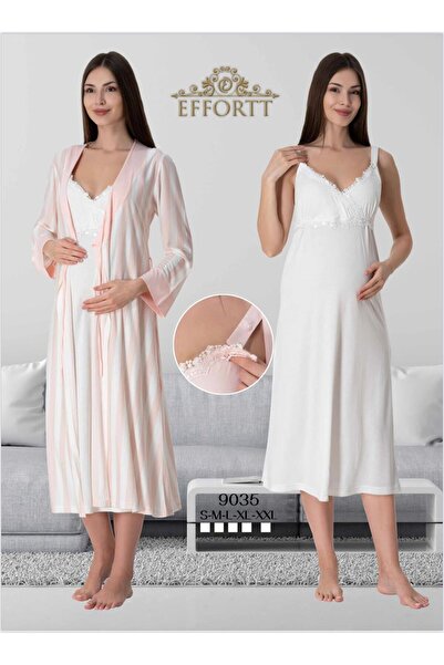 EM&FA TEKSTİL Hamile Lohusa Sabahlıklı Gecelik Takımı
