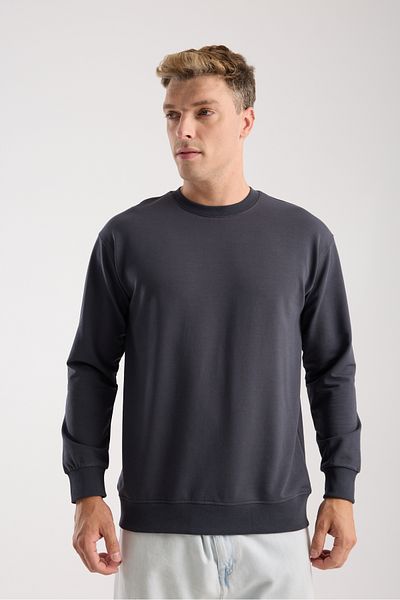 kaphone 10 Men's 0 Neck Oversize Cotton Sweatshirt