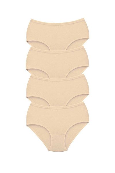 PRATİKOBA 4 Pieces Tutku Women's High Waist Bato Thick Rubber Panties Skin