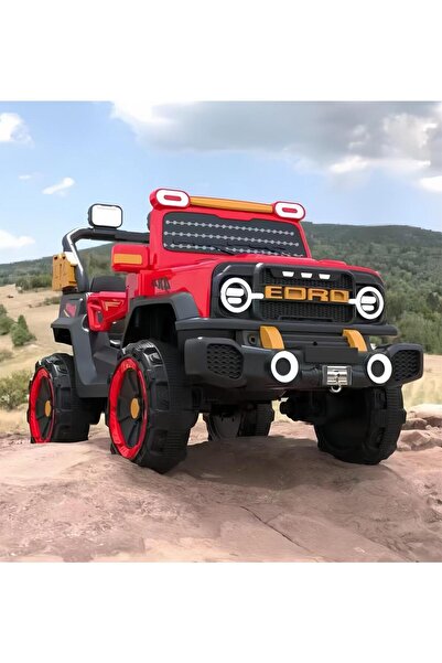 Fab N Funky Kids Ride On Car, Battery Operated, Skill Development, 3 Years+, 60 x 110 x 72cm - Red