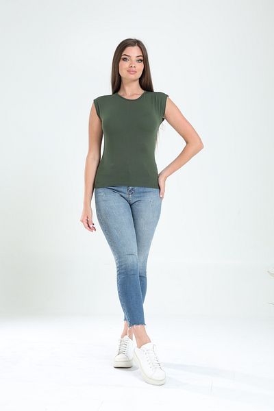 Tight Lady 90% bumbac 10% Lycra Tricou pentru femei, cu decolteu, cu atingere moale