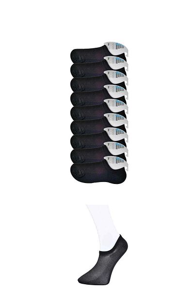 PRATİKOBA Black Men's Invisible Socks 9 pairs
