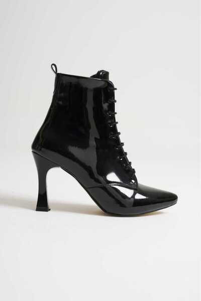 emela kids shoes Siyah Rugan Topuklu Kadın Bot