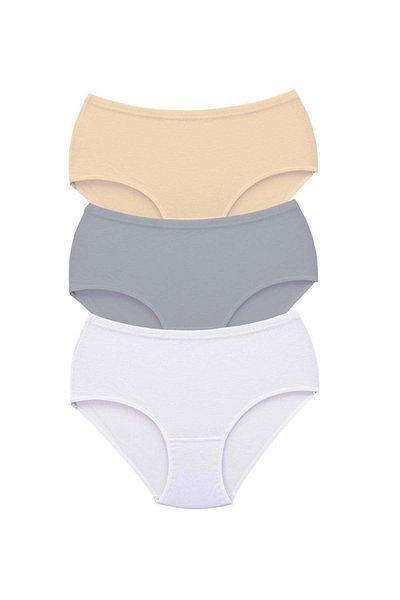 PRATİKOBA 3 Pieces Tutku Women's High Waist Bato Thick Rubber Panties S10