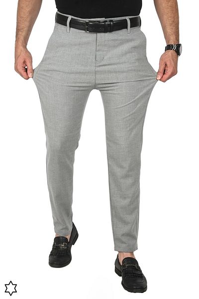 wamoss New Season Slim Fit Belted and Tongue Closure Linen Trousers Dil11