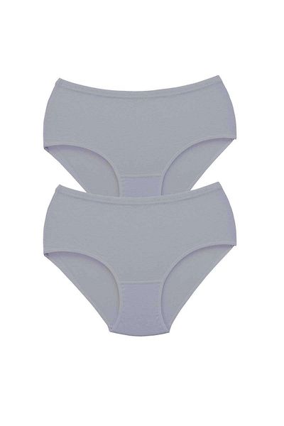 PRATİKOBA 2 Pieces Tutku Women's High Waist Bato Thick Rubber Panties Gray