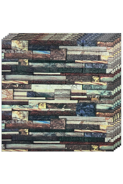 Teno Set of 90x 3D Brick Wallpaper Teno®, coverage area 47.7 sq m, 70x77 cm, multicolor