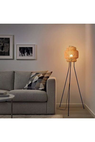 IKEA Floor lamp, bamboo/handcrafted