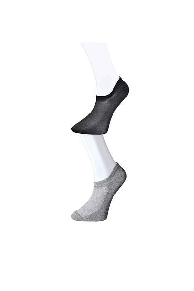 PRATİKOBA Black and Gray Men's Invisible Socks 3 pairs