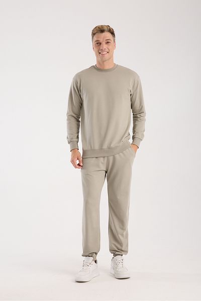 kaphone 10 Men's 0 Collar Oversize Leg Elastic Cotton Tracksuit Set