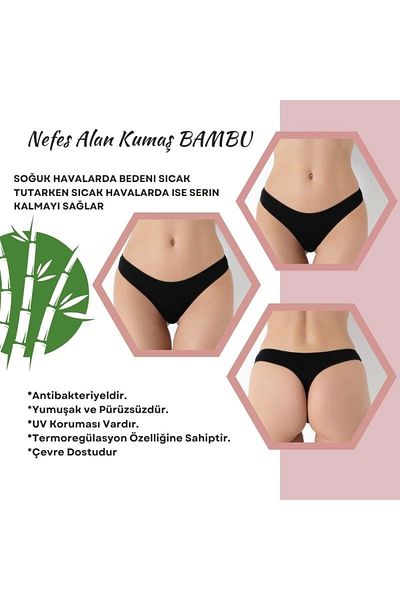 Modestia G-Box 936 Bamboo 3-Piece String - Black - 3XL