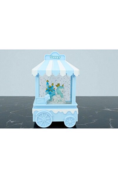 Kuzey Tacı Unicorn Temalı Işıklı Kar Küresi – Dondurma Arabası Tasarımlı Vip