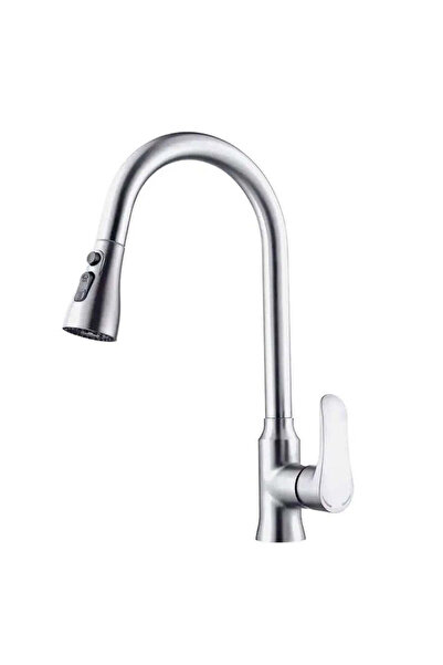 Alessandro DESIGN Baterie Bucatarie cu Dus Extractibil Inox Argintiu ZY 1014