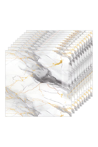 Teno Set 20x Tapet Marmura Premium 3D Teno®, suprafata acoperire 7.2 mp, 60x60 cm, alb