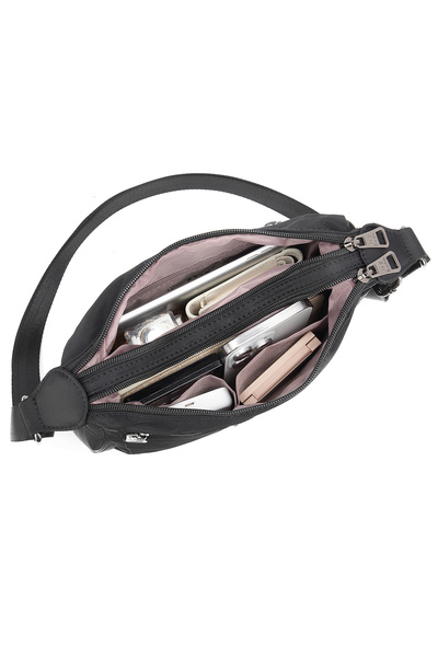 BARCELONA 21K Su Geçirmez, Çok cepli, Hafif, Kadın Omuz ve Çapraz Çanta BRC2141 Siyah