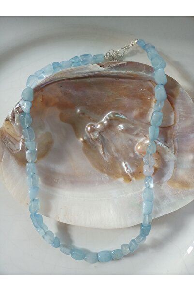 Mudita Tasarım Amorf kesim Aquamarine taşı kolye