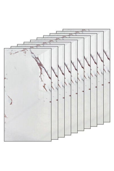 Teno Set of 10x Premium 3D Marble Wallpaper Teno®, coverage area 1.8 sq m, 30x60 cm, white