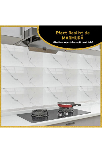 Teno Set 70x Tapet Marmura Premium 3D Teno®, suprafata acoperire 16.2 mp, 30x60 cm, alb