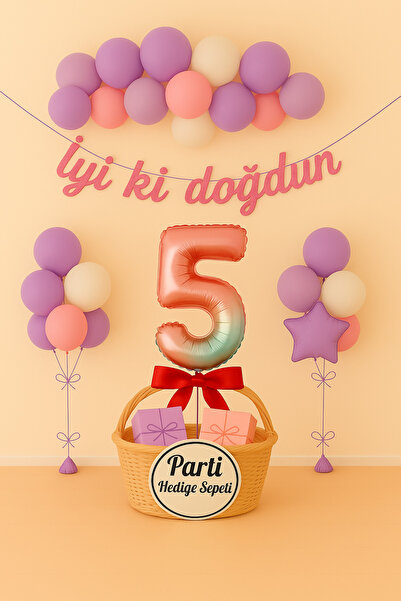 parti hediye sepeti Doğum Günü Süsleri Balon Seti | Her Yaş İçin 1–9 Rakam Fo...
