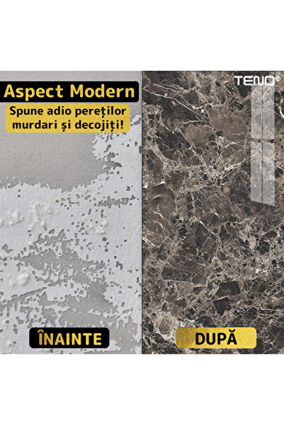 Teno Set of 90x Premium 3D Teno® Marble Wallpaper, coverage area 32.4 sq m, 60x60 cm, brownish gray