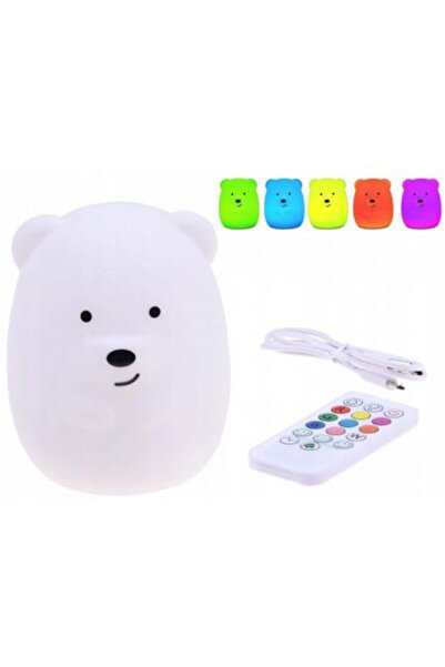 Jokomisiada Lampă de noapte din silicon pentru camera copiilor, formă de urs,...