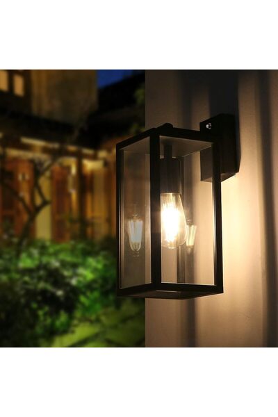 BRIMMEL مصباح حائط خارجي من الغسق إلى الفجر، مصباح حائط خارجي من الألومنيوم ب...