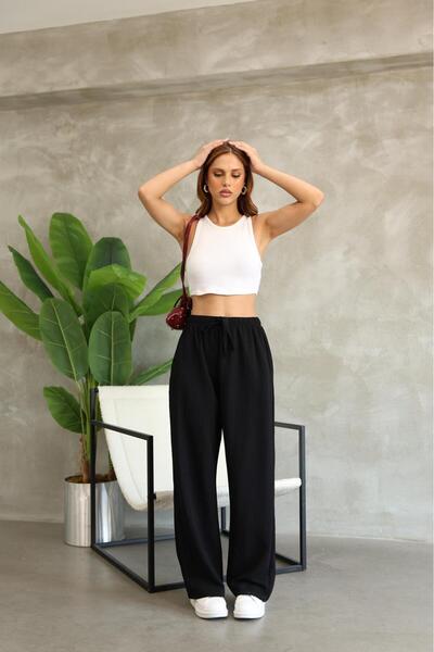 RE7EDİ Black Linen Pants Unisex