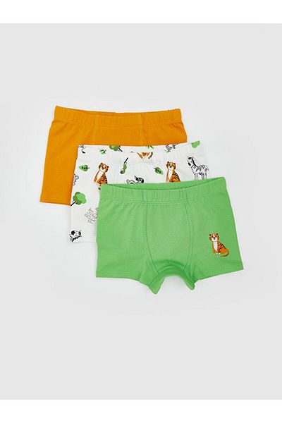 LC Waikiki Quality Parts from Celebi Store |   Ecru Printed Combed Cotton Boy's Boxer 3-Piece