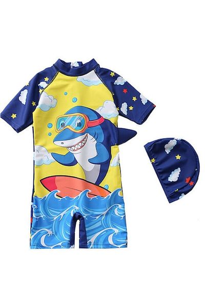 Mixbo Children's Swimsuit One-Piece, Mixbo, Baby Shark Multicolor Two Pieces