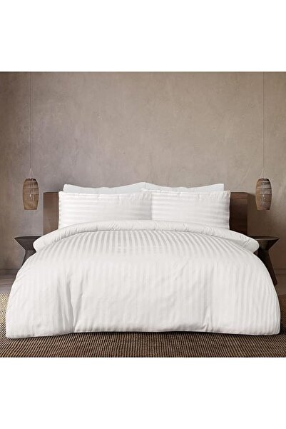 Generic طقم غطاء لحاف مخطط من إيزي ليفينج، 3 قطع، مقاس 240×260 سم، مع غطائين ...