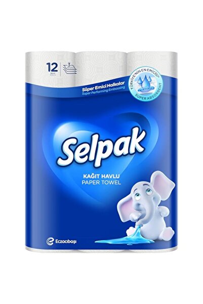 Generic مناشف ورقية للمطبخ من سيلباك، 3 طبقات، 12 لفة، 80 ورقة