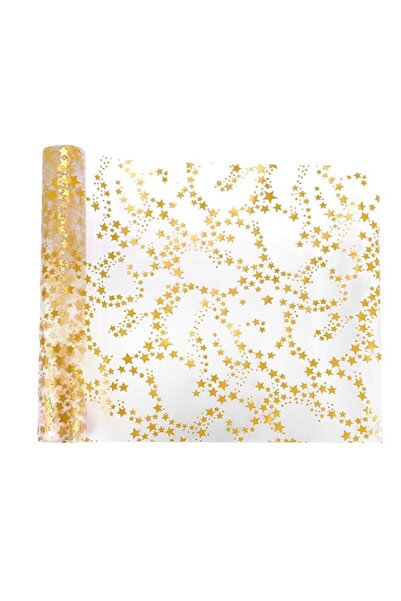 Generic Organza Table Runner Stars 28 cm x 5m, Gold Table Runner for Christma...
