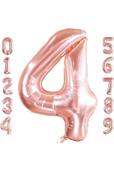 Işıltı Balon Dükkanı 4 Years Rose Gold Foil Balloon 34 Inch (76-82 cm)