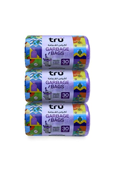 Generic أكياس قمامة tru® برائحة اللافندر، لفة مضغوطة، 46×52 سم، 6 جالون (30 ق...