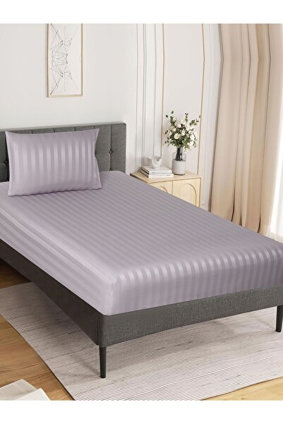 Donetella طقم ملاءات سرير مخططة مقاس 120×200 سم، مزدوج - ملاءة سرير واحدة + غطاء وسادة واحد، جيب عميق 30 سم