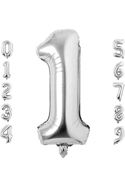 Işıltı Balon Dükkanı 1 Year Old Silver Foil Balloon 34 Inches (76-82 cm)