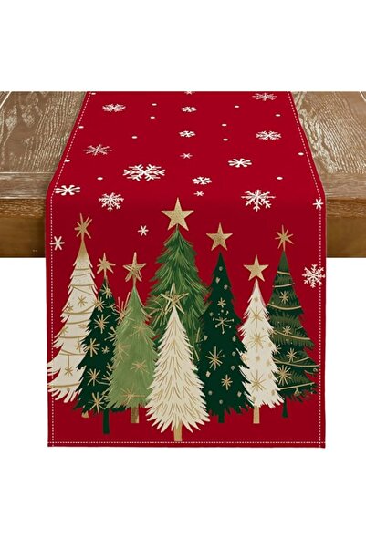 Generic مفرش طاولة عيد الميلاد من GEEORY، مقاس 13 × 90 بوصة، مزين بأشجار عيد ...