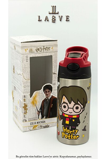 Harry Potter YENİ SEZON LİSANSLI HARRY POTTER PİPETLİ ÇELİK MATARA ÖZEL KUTUDA