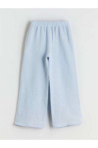 LC Waikiki Alegări strălucitoare din magazinul Shining |   Pantaloni de fetiță din muselină cu talie elastică albastră